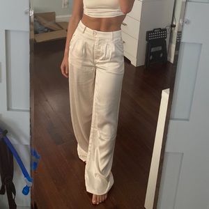 Princess Polly Huxley champagne silk trouser